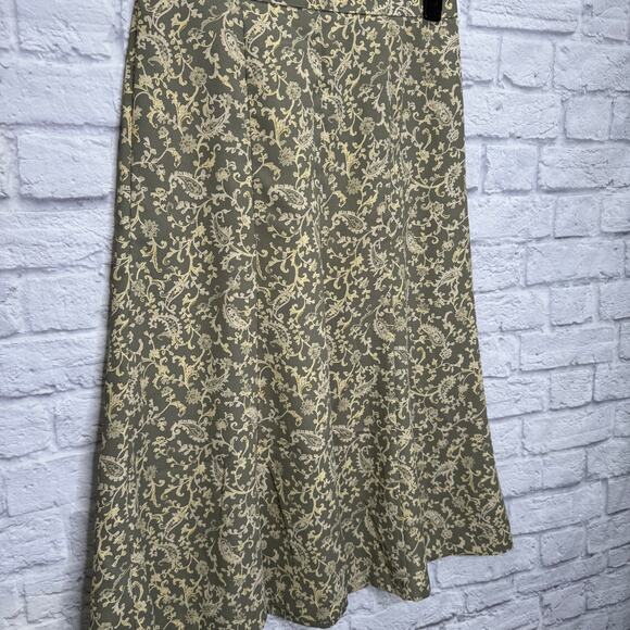 Vintage Country Classics Koret Petite Midi Skirt Size 14 Gray Paisley Neutral - Picture 2 of 5